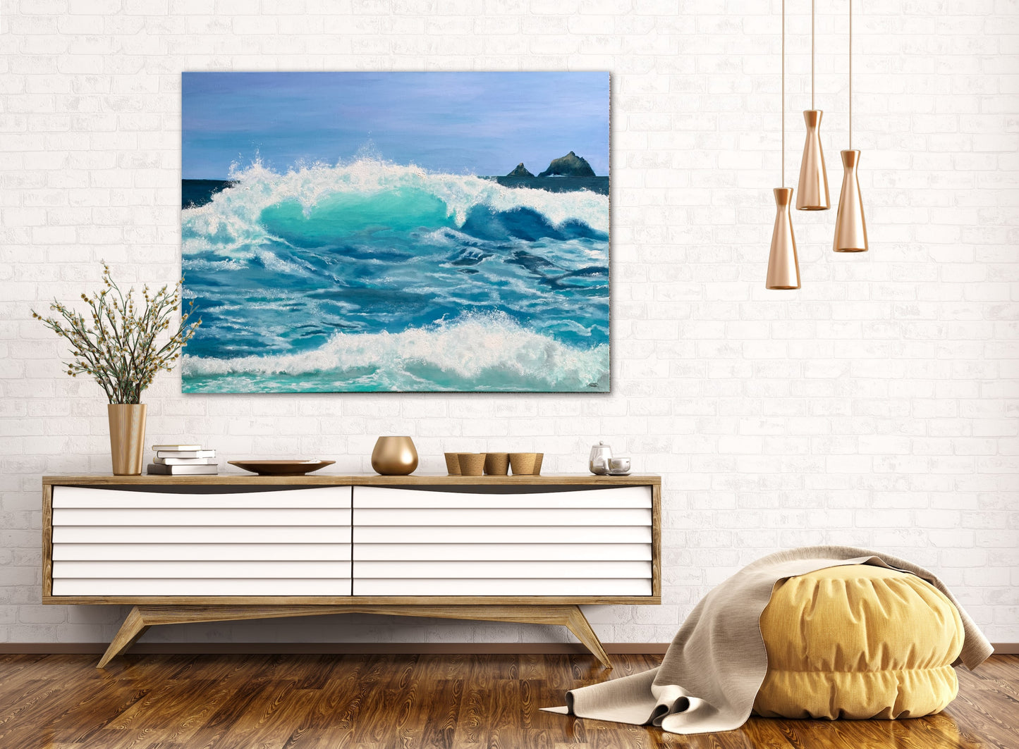Awesome Wave Original Artwork — oil on stretched canvas 102x76cm seascape