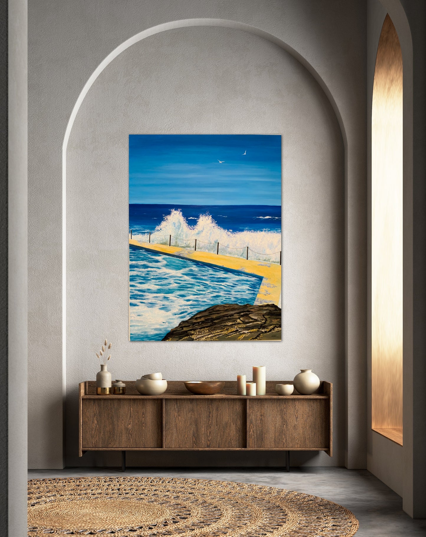 Rock On Wave Original Artwork — Oil on Canvas Seascape