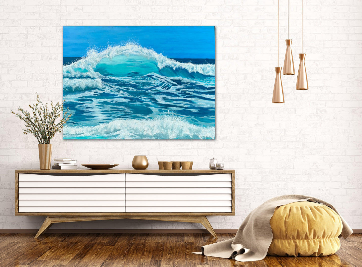 Wave Wonder Original Artwork — oil on stretched canvas 102x76cm seascape