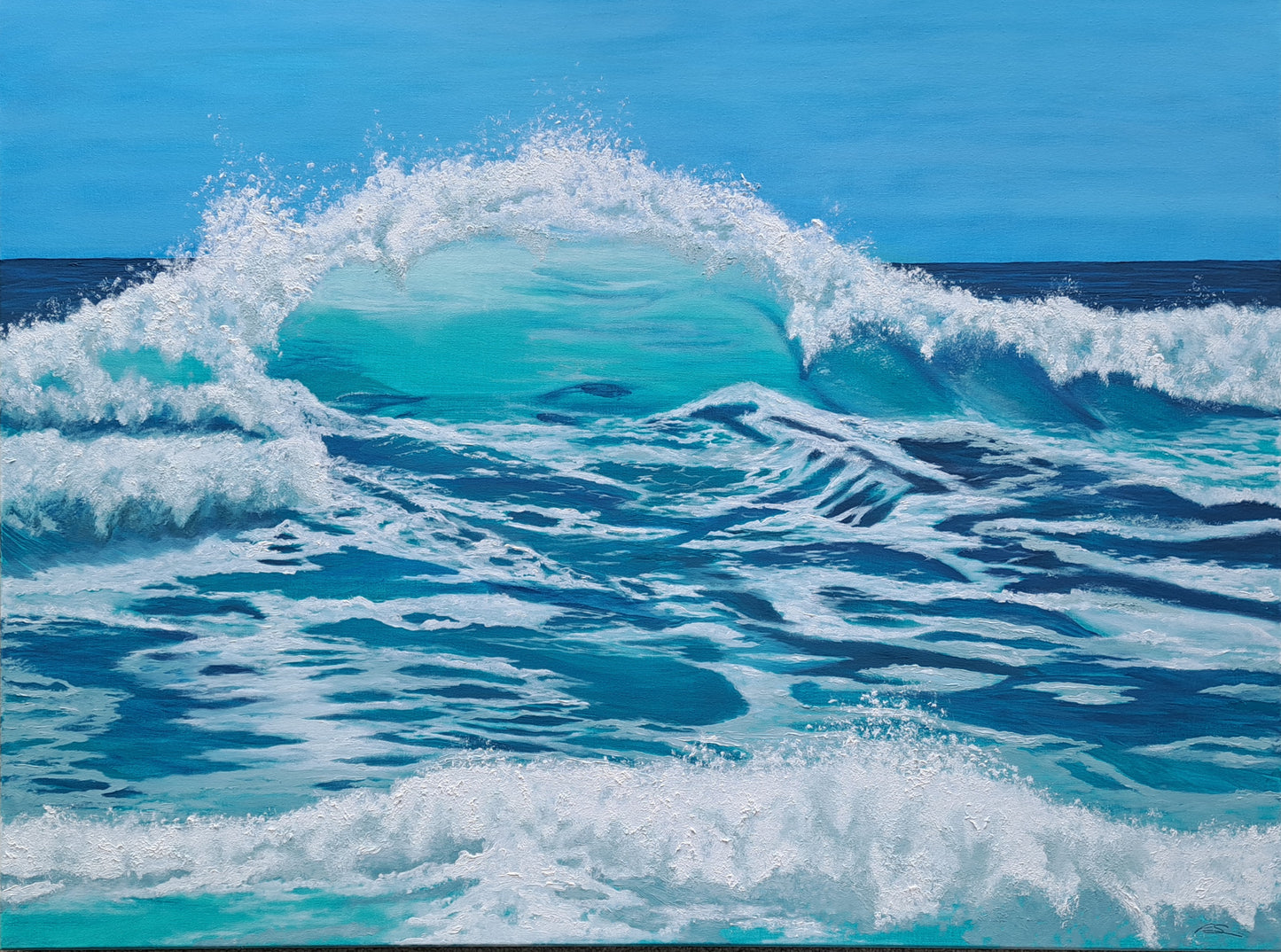 Wave Wonder Original Artwork — oil on stretched canvas 102x76cm seascape
