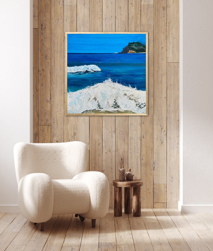 The Bower Original Artwork — Ocean Wave Oil Painting on Canvas 70 x 70cm