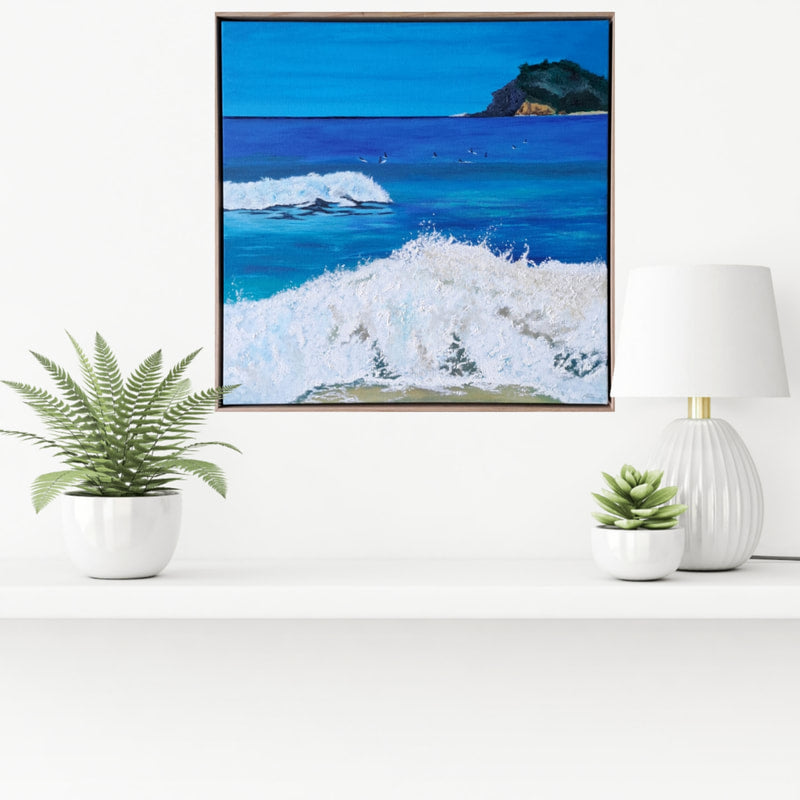The Bower Original Artwork — Ocean Wave Oil Painting on Canvas 70 x 70cm