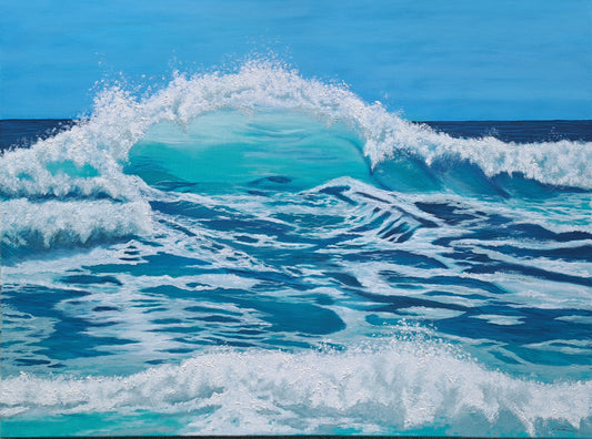 Wave Wonder Original Artwork — oil on stretched canvas 102x76cm seascape