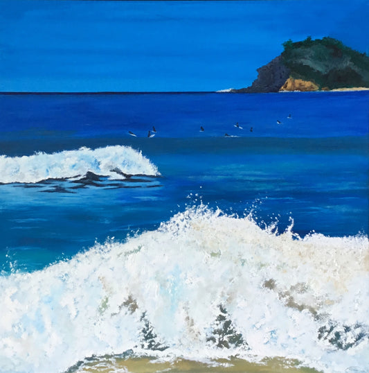 The Bower Original Artwork — Ocean Wave Oil Painting on Canvas 70 x 70cm