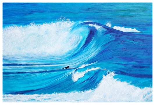 Smooth Energy Original Artwork — Ocean Wave Oil Painting 80 x 55cm